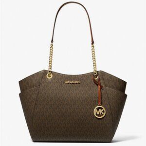 💼 MICHAEL KORS JET SET LARGE SIGNATURE LOGO SHOULDER BAG - BRAND NWT 💼